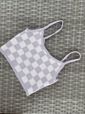 Aeropostale Lavender Knit Checker Crop Tank
